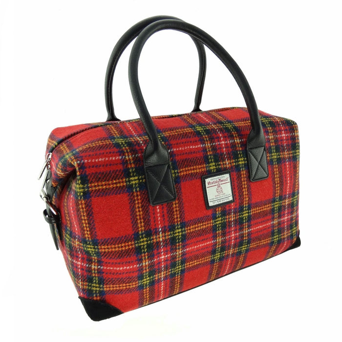Harris Tweed Esk Overnight Bag - Large Travel Bag Made in UK - Heritage Of Scotland - Royal Stewart (COL024)