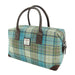 Harris Tweed Esk Overnight Bag - Large Travel Bag Made in UK - Heritage Of Scotland - Turquoise Tartan (COL122)