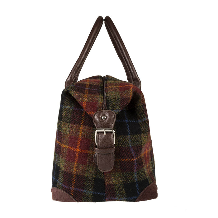 Harris Tweed Esk Overnight Bag Orange/Green Check - Heritage Of Scotland - ORANGE/GREEN CHECK