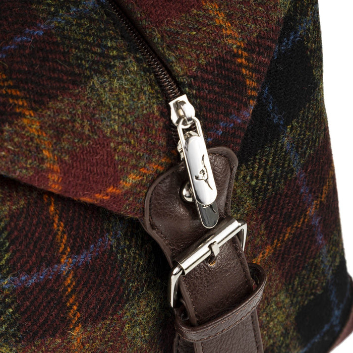 Harris Tweed Esk Overnight Bag Orange/Green Check - Heritage Of Scotland - ORANGE/GREEN CHECK