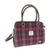 Harris Tweed Findhorn Curved Bottom Handbag - Midi Tote with Adjustable Strap - Heritage Of Scotland - Purple Check (COL131)