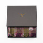 Harris Tweed Fringed Scarf with Fleece Back - Heather Check - Heritage Of Scotland -
