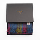 Harris Tweed Fringed Scarf with Fleece Back - Multi Colour Tartan - Heritage Of Scotland -