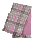 Harris Tweed Fringed Scarf with Fleece Back - Soft Pink Buchanan - Heritage Of Scotland -