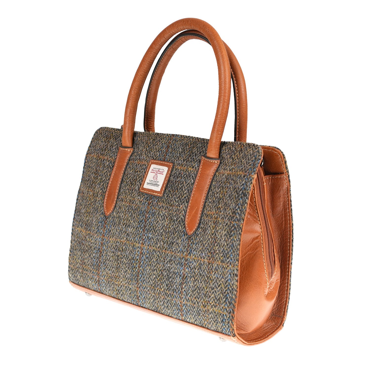 Harris Tweed Handbag – Classic Wool Tote with Leather Trim