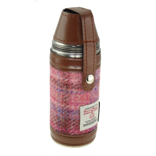 Harris Tweed Hunting Flask Pink Check - Heritage Of Scotland - PINK CHECK