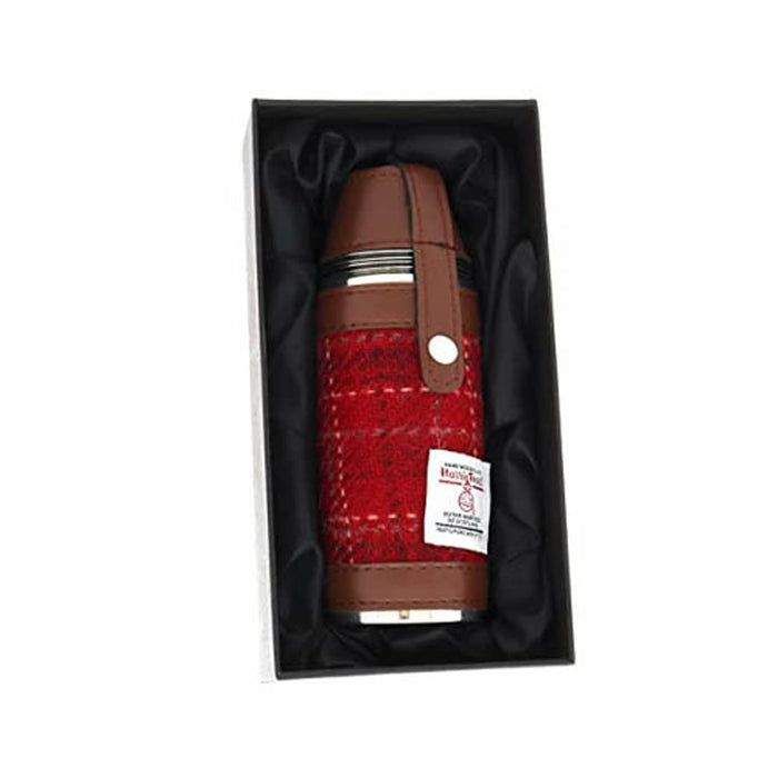 Harris Tweed Hunting Flask Red Check - Heritage Of Scotland - RED CHECK