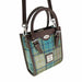 Harris Tweed Keltie Tall Mini Tote Bag - Wool Crossbody Tote - Heritage Of Scotland - Brown With Turquoise Tartan (COL122)