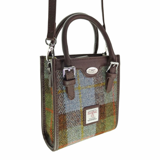 Harris Tweed Keltie Tall Mini Tote Bag - Wool Crossbody Tote - Heritage Of Scotland - MacLeod Tartan (COL015)