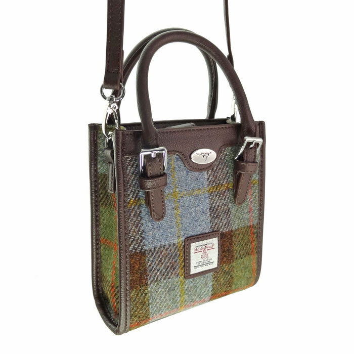 Harris Tweed Keltie Tall Mini Tote Bag - Wool Crossbody Tote - Heritage Of Scotland - MacLeod Tartan (COL015)