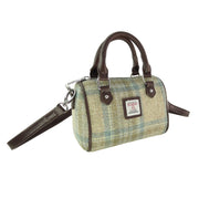 Harris Tweed Kilbride Mini Bowling Bag - Small Shoulder and Handbag - Heritage Of Scotland - Beige Stewart (COL132)