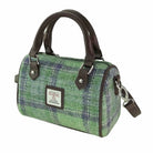 Harris Tweed Kilbride Mini Bowling Bag - Small Shoulder and Handbag - Faded Green Stewart (COL139) - Heritage Of Scotland -