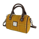 Harris Tweed Kilbride Mini Bowling Bag - Small Shoulder and Handbag - Mustard with Overcheck. (COL130) - Heritage Of Scotland -