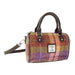 Harris Tweed Kilbride Mini Bowling Bag - Small Shoulder and Handbag - Heritage Of Scotland - Peach and Purple Tartan (COL124)