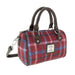 Harris Tweed Kilbride Mini Bowling Bag - Small Shoulder and Handbag - Heritage Of Scotland - Rust Red with Green, White & Blue Overcheck (COL151)