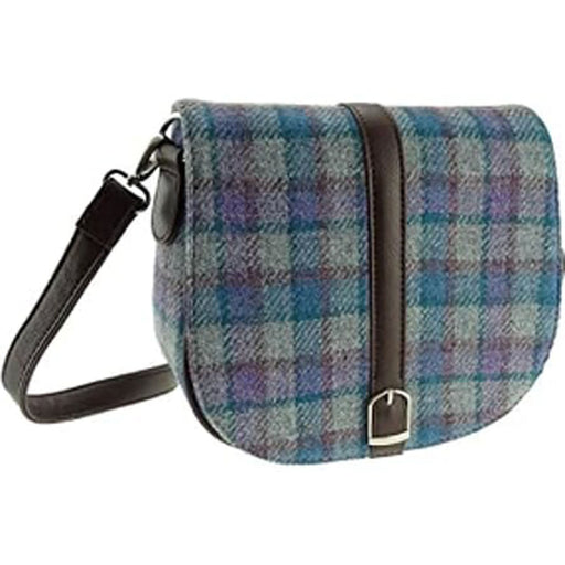 Harris Tweed Ladies Shoulder Bag - Beauly Light Blue Check - Heritage Of Scotland - Light Blue Check