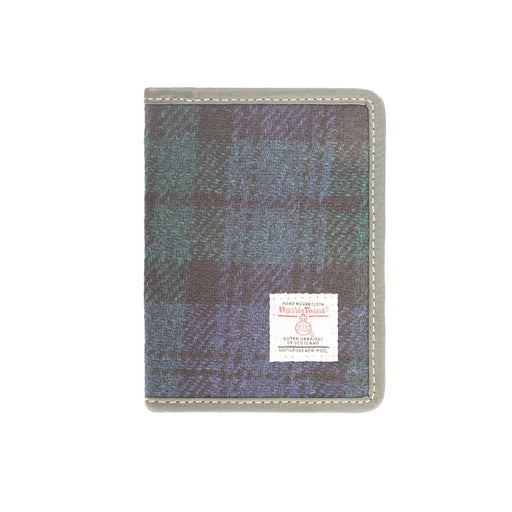 Harris Tweed Leather Passport Cover Black Watch / Green - Heritage Of Scotland - BLACK WATCH / GREEN