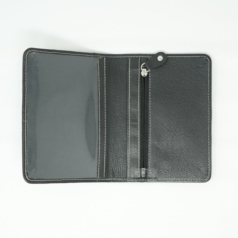 Harris Tweed Leather Passport Cover - Heritage Of Scotland - DPX01 / BLACK