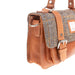 Harris Tweed Medium Satchel Bag Blue & Brown Check Hb / Tan - Heritage Of Scotland - BLUE & BROWN CHECK HB / TAN