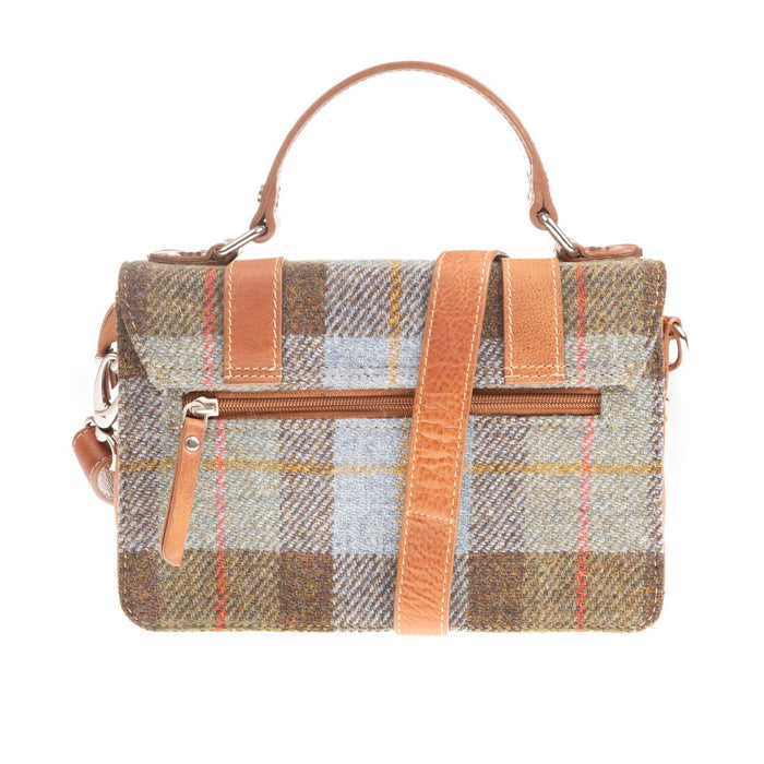 Harris Tweed Medium Satchel Bag Lovat Check / Tan - Heritage Of Scotland - LOVAT CHECK / TAN