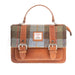 Harris Tweed Medium Satchel Bag Lovat Check / Tan - Heritage Of Scotland - LOVAT CHECK / TAN