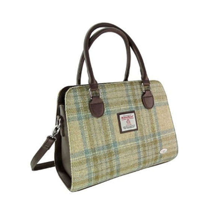 Harris Tweed Midi Tote Bag Findhorn Beige Stewart - Heritage Of Scotland - BEIGE STEWART