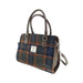 Harris Tweed Midi Tote Bag Findhorn Grey / Rust Overcheck - Heritage Of Scotland - Grey / Rust Overcheck