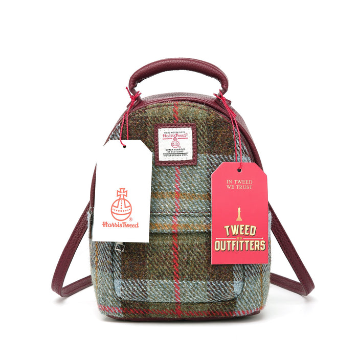 Harris Tweed Mini Backpack Macleod Tartan / Oxblood - Heritage Of Scotland - MacLeod Tartan / Oxblood