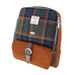 Harris Tweed Naver Backpack – Tartan Travel and Daypack Bag - Heritage Of Scotland - Grey with Rust Overcheck (COL127)