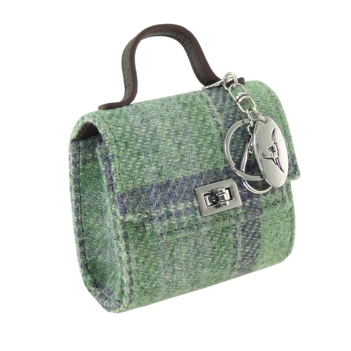 Harris Tweed Nochty Really Wee Bag - Mini Tartan Handbag - Heritage Of Scotland - Faded Green Stewart (COL139)