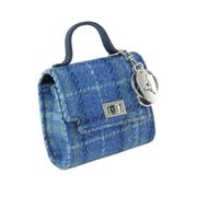 Harris Tweed Nochty Really Wee Bag - Mini Tartan Handbag - Heritage Of Scotland - Light Blue Check (COL129)