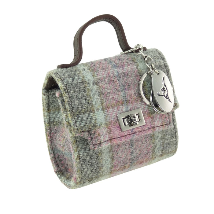 Harris Tweed Nochty Really Wee Bag - Mini Tartan Handbag - Heritage Of Scotland - Soft Pink Buchanan (COL134)