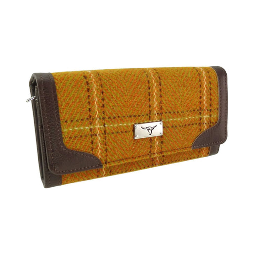 Harris Tweed Purse - Bute Mustard Overcheck - Heritage Of Scotland - MUSTARD OVERCHECK