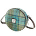 Harris Tweed Round Bag Bannock Turqoise Tartan - Heritage Of Scotland - Turqoise Tartan