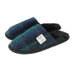 Harris Tweed Slippers Blue / Turquoise Overcheck - Heritage Of Scotland - Blue / Turquoise Overcheck