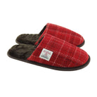 Harris Tweed Slippers - Warm Wool Tartan House Slippers - Red Check - Heritage Of Scotland - EU 37 / UK 4