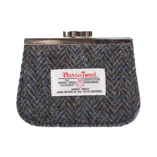 Harris Tweed Small Clasp Purse - Charcoal Herringbone - Heritage Of Scotland - CHARCOAL HERRINGBONE