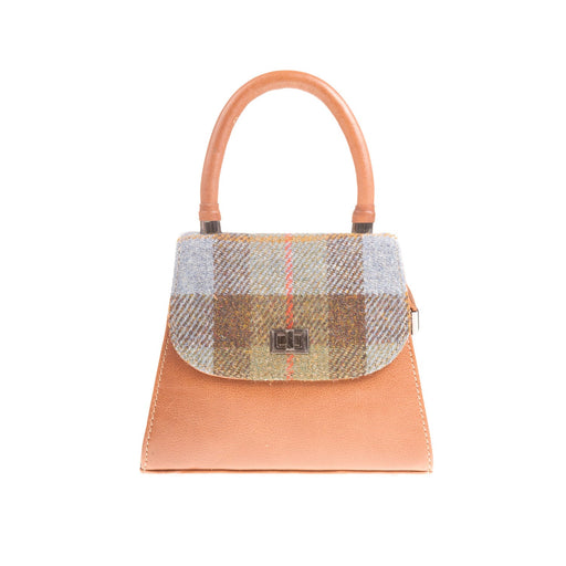 Harris Tweed Small Satchel Bag Lovat Check / Tan - Heritage Of Scotland - LOVAT CHECK / TAN