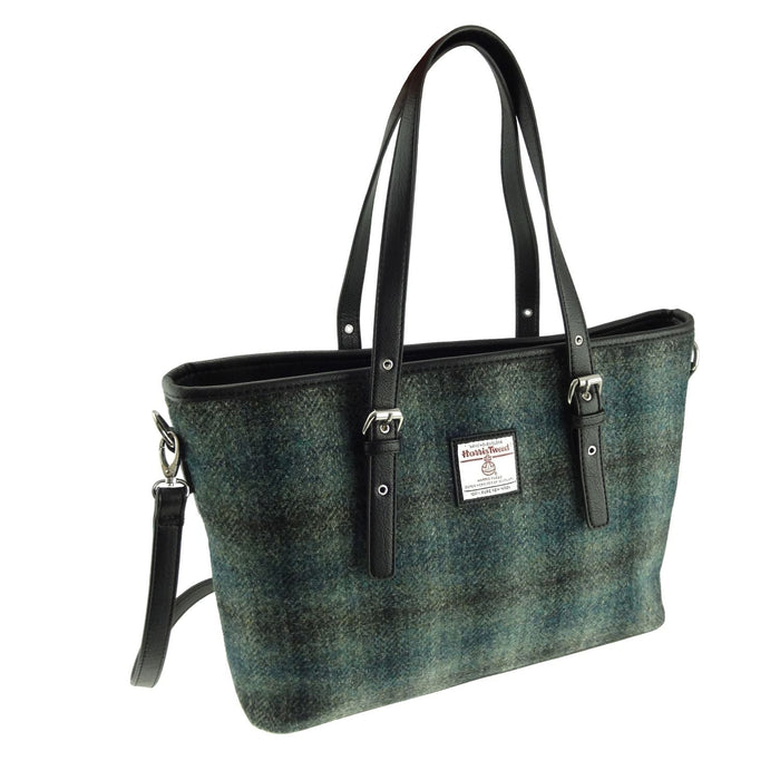 Harris Tweed Spey Tote Bag - Large Adjustable Shoulder Tote - Heritage Of Scotland - Moss Green (COL091)