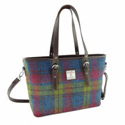 Harris Tweed Spey Tote Bag - Large Adjustable Shoulder Tote - Heritage Of Scotland - Multi Colour Tartan (COL046)