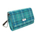 Harris Tweed Strathy Wallet Shoulder Bag - Scottish Compact Handbag - Heritage Of Scotland - Teal & Blue Check (COL145)