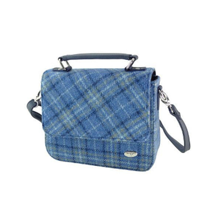 Harris Tweed 'Thurso' Square Bag Light Blue Check - Heritage Of Scotland - Light Blue Check