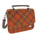 Harris Tweed Thurso Square Shoulder Bag - Stylish Tartan Everyday Bag - Heritage Of Scotland - Deep Orange Check (COL108)