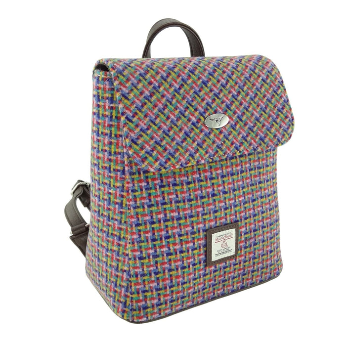 Harris Tweed Tummel Mini Backpack - Small Backpack with Phone Pocket - Heritage Of Scotland - Jazzy Weave (COL116)