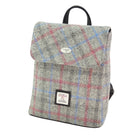 Harris Tweed Tummel Mini Backpack - Small Backpack with Phone Pocket - Light Grey Check (COL069) - Heritage Of Scotland -