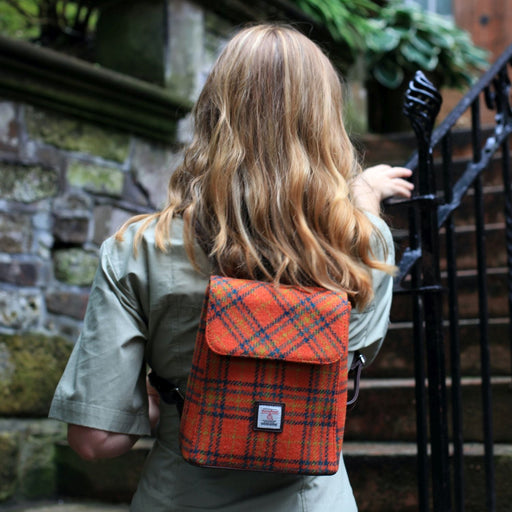 Harris Tweed Tummel Mini Backpack - Small Backpack with Phone Pocket - Heritage Of Scotland - MacLeod Tartan (COL015)
