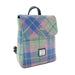 Harris Tweed Tummel Mini Backpack - Small Backpack with Phone Pocket - Heritage Of Scotland - Soft Blue and Pink Buchanan (COL135)