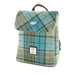Harris Tweed Tummel Mini Backpack - Small Backpack with Phone Pocket - Heritage Of Scotland - Turquoise Tartan (COL122)