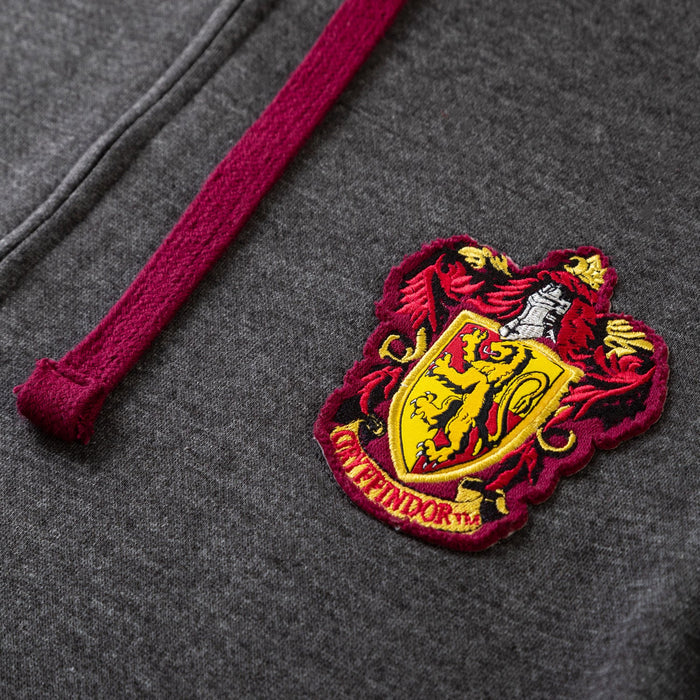 Harry Potter - Zip Hoodie - Gryffindor Crest - Heritage Of Scotland - CHARCOAL/MAROON