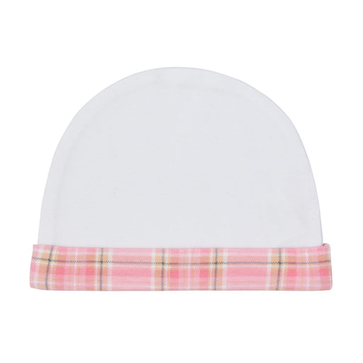 Hat + Mitten - Heritage Of Scotland - WHITE/PINK TARTAN TRIM